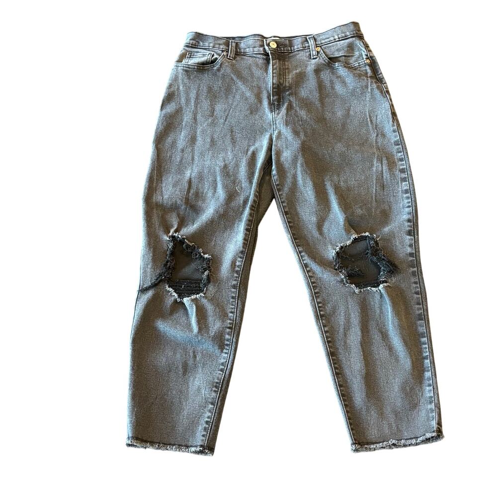 Levi's Signature Mom Jeans - Sz. 29w - Black, Ripped, Frayed, Great Condition!